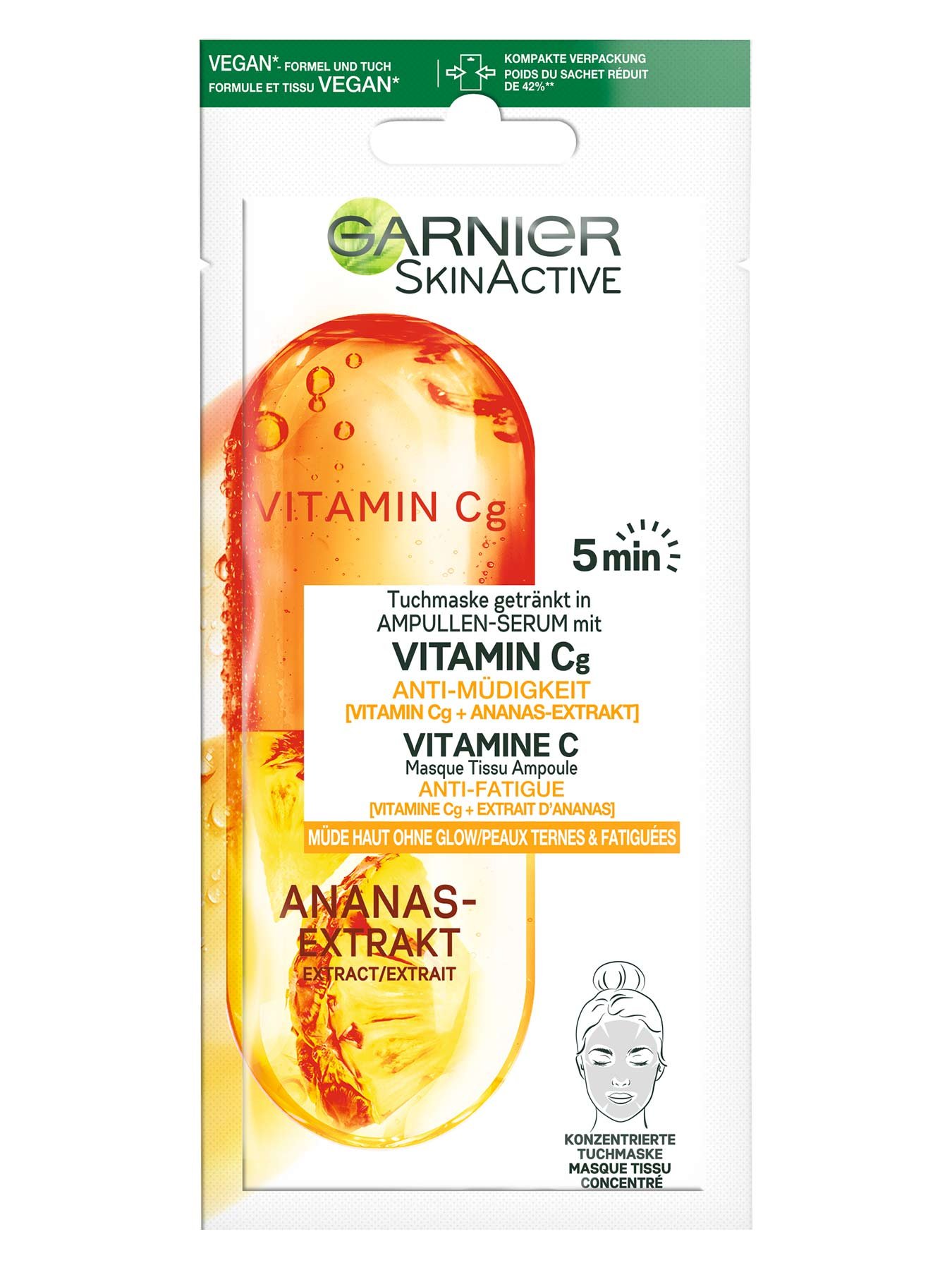 Ampullen Tuchmaske Ananas Garnier